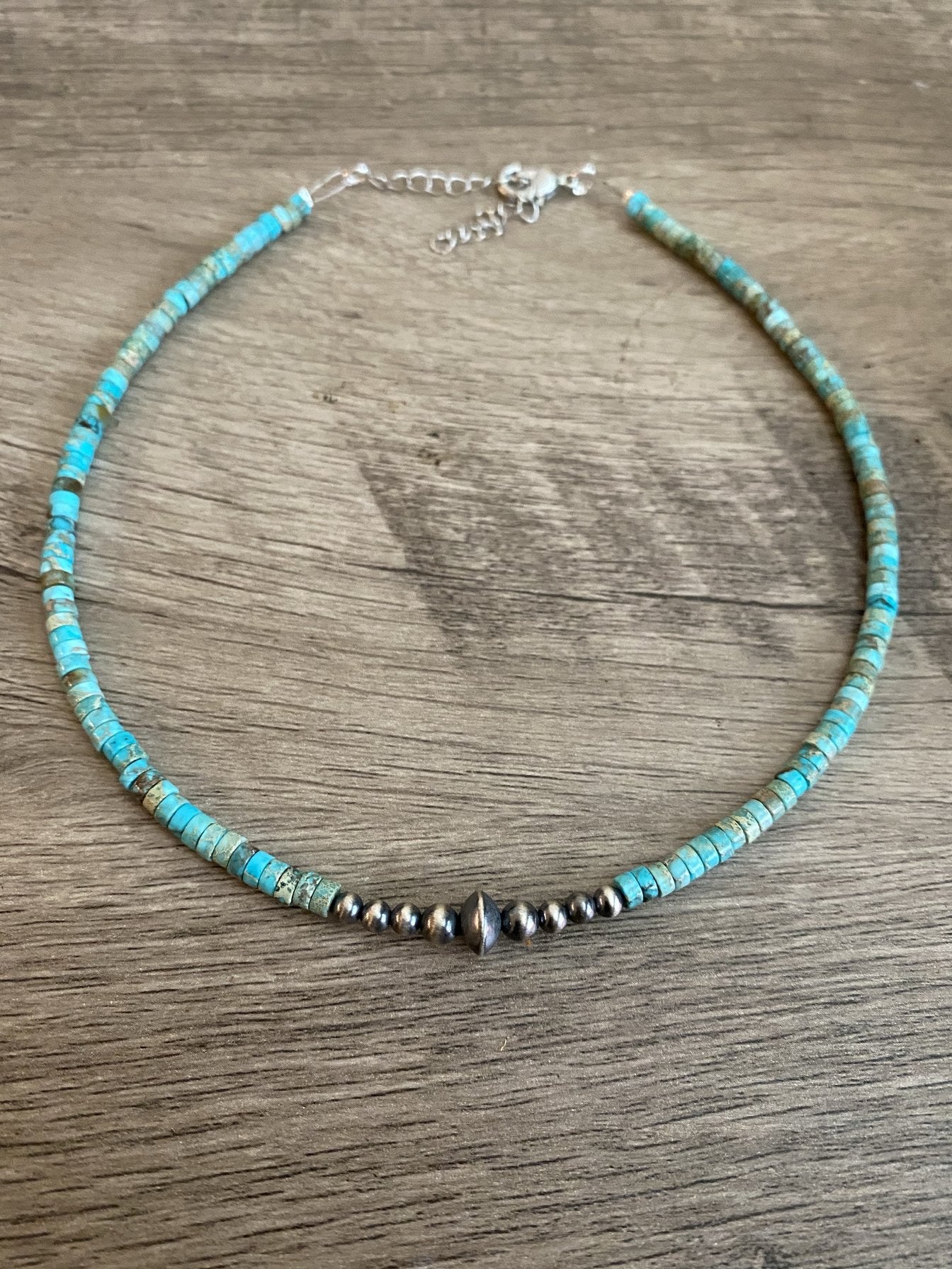 Navajo Pearl and Composite Turquoise Choker - 14 inches