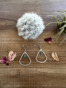 Turquoise earrings triangle dangle