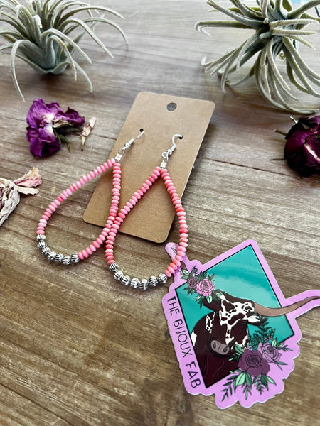 Pink Corral teardrop earrings - summer beauty