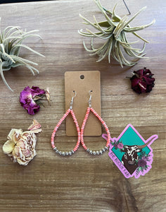 Pink Corral teardrop earrings - summer beauty