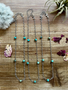 American turquoise choker and dainty chain