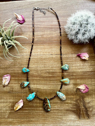 22 inch turquoise teardrop necklace